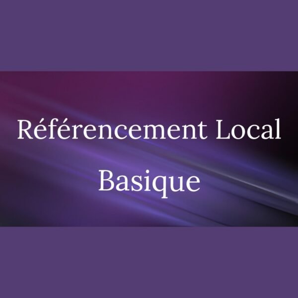 Référencement local Basique de la fiche Google My Business